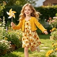 thumbnail image 6 of Lanbubble Toddler Girls Dresses with Ruffle Cardigan, 2‑Piece Fall Outfits for 3‑7T, 6 of 10