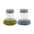 thumbnail image 4 of Multifunctional Kitchen Soap Dispensing Palm Brush with Storage Tank, Scrubber Pot Artifact for Dish Pan and Sink Cleaning with Ergonomic Handle Design 2PCS, 4 of 9
