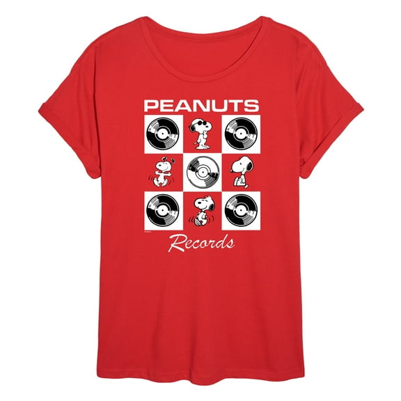 Peanuts - Snoopy Vinyl - Juniors Ideal Flowy Muscle T-Shirt