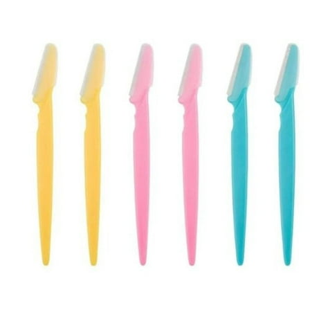 FACEGA 6Pcs Eyebrow Razor Set,Sharp Razors for Women,Stainless Steel Face Razors for Shaving Comfortable Grip, Protective Covers Included