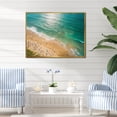 thumbnail image 2 of Designart "Aerial View Green Coastal Beach I" Extra Large Beach Framed Wall Art - Coastal Beige Beach & Ocean Bedroom Framed Canvas Wall Art, 2 of 7