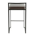 thumbnail image 5 of Fuji Contemporary Stackable Counter Stool In Black With Brown Faux Leather Cushion - Set Of 2, 5 of 7