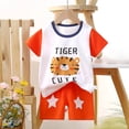 thumbnail image 2 of Ensemble 2 Pcs pour Enfants Garçons Filles Été Imprimé Dessin Animé Manches Courtes Hauts et Shorts, 2 of 4