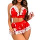 thumbnail image 1 of Gibobby Lencería de encaje para mujer Conjunto de lencería sexy europea y americana para mujer el día de Navidad (Rojo, S), 1 of 5