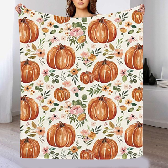 Heated Blanket Throw Warm Blanket Fall Throw Blanket Pumpkin Couch Throws And Warm Bed Blankets Warm Present For Birthday Thanksgiving Day Housewarming