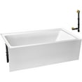 thumbnail image 6 of Streamline GA-302-6-BGL 66 in. x 32 in. Acrylic Left-Hand Drain Alcove Bathtub in Glossy White With External Drain in Brushed Gold, 6 of 8