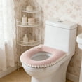 thumbnail image 5 of Thickened Jacquard Fabric Toilet Seat Cover with Elastic Edge for Standard and Elongated Bowls, 5 of 6