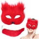 thumbnail image 4 of Halloween Para Adultos, Protector Facial De Peluche, Protector Facial De Peluche Negro Con Forma De Animal, Maquillaje, Baile, Hombres Y Mujeres, Protector Facial De Simulación De Media Cara Con Lla, 4 of 8