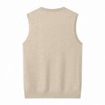 thumbnail image 4 of RMGVDSD Mens Sweater Vests Casual Fall Sleeveless Round Neck Knit Pullover Slim Fit Sweater Vest Solid Color Lightweight Soft Sweaters Men's Knit Sweater, 4 of 6