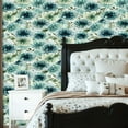 thumbnail image 2 of Flower Peel and Stick Wallpaper 23.6in x 9.8ft Floral Blue Green Dahlia Flowers Delicate Leaves Contact Paper Vinyl Waterproof Self Adhesive Wall Paper for Bedroom Shelf Cabinet Renter Friendly, 2 of 8