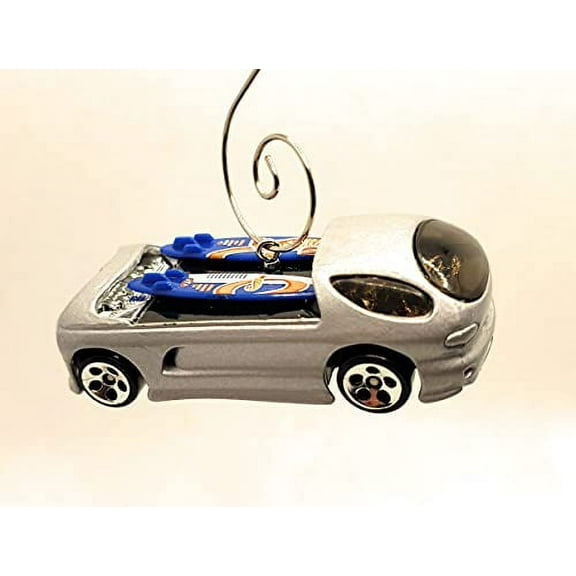 Christmas Ornament for Dora I Blue Surfboards Silver