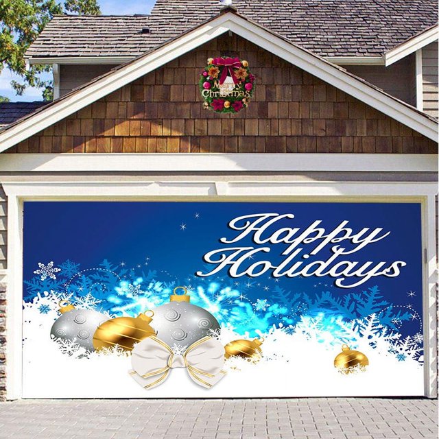 Teissuly Christmas Barn Garage Door Decorations, Merry Christmas Backdrop Garage Door Banner Cover for Outdoor Indoor Home Nativity Wall Background Teissuly WER202311212736