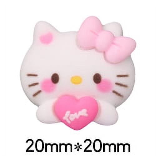 Recién llegado, helloed a Sanrio My Melody, colgantes de zapatos de cocodrilo de resina grandes con dibujos animados para niños, adornos para zapatos, parte trasera plana