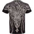 thumbnail image 2 of Sakkas Fleur De Lis Cross Metallic Silver Embossed Cotton Mens Fashion T-shirt - Black - 2XL, 2 of 2