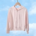 thumbnail image 4 of FAHXNVB Girls' Cooling Zip Up Hoodies Soft Lightweight Long Sleeve Hooded Sweatshirts Solid Color Casual Loose Fit Jackets 4-13 Years, 4 of 8