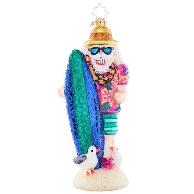 Christopher Radko Adorno decorativo para árbol de Navidad de cristal europeo hecho a mano Hang Ten Woody