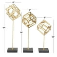 thumbnail image 3 of 19", 16", 13"H Gold Metal Geometric Sculpture with Marble Base, by CosmoLiving by Cosmopolitan (3 Count), 3 of 8