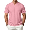 thumbnail image 2 of Dresfit Men's T Shirts Short Sleeve V Neck Athletic Shirts Summer 2026 Muscle Fit Running Shirt Breathable Loose Moisture Wicking Gym Tops Pink, 2 of 7