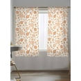 thumbnail image 5 of Sheer Curtains 72 inches Long, Vintage Wallpaper Orange Flower Plants Vintage Light Filtering Sheer Window Curtains Rod Pocket Voile Drapes for Bedroom Living Room, 52"W x 72"L 2 Panels, 5 of 7