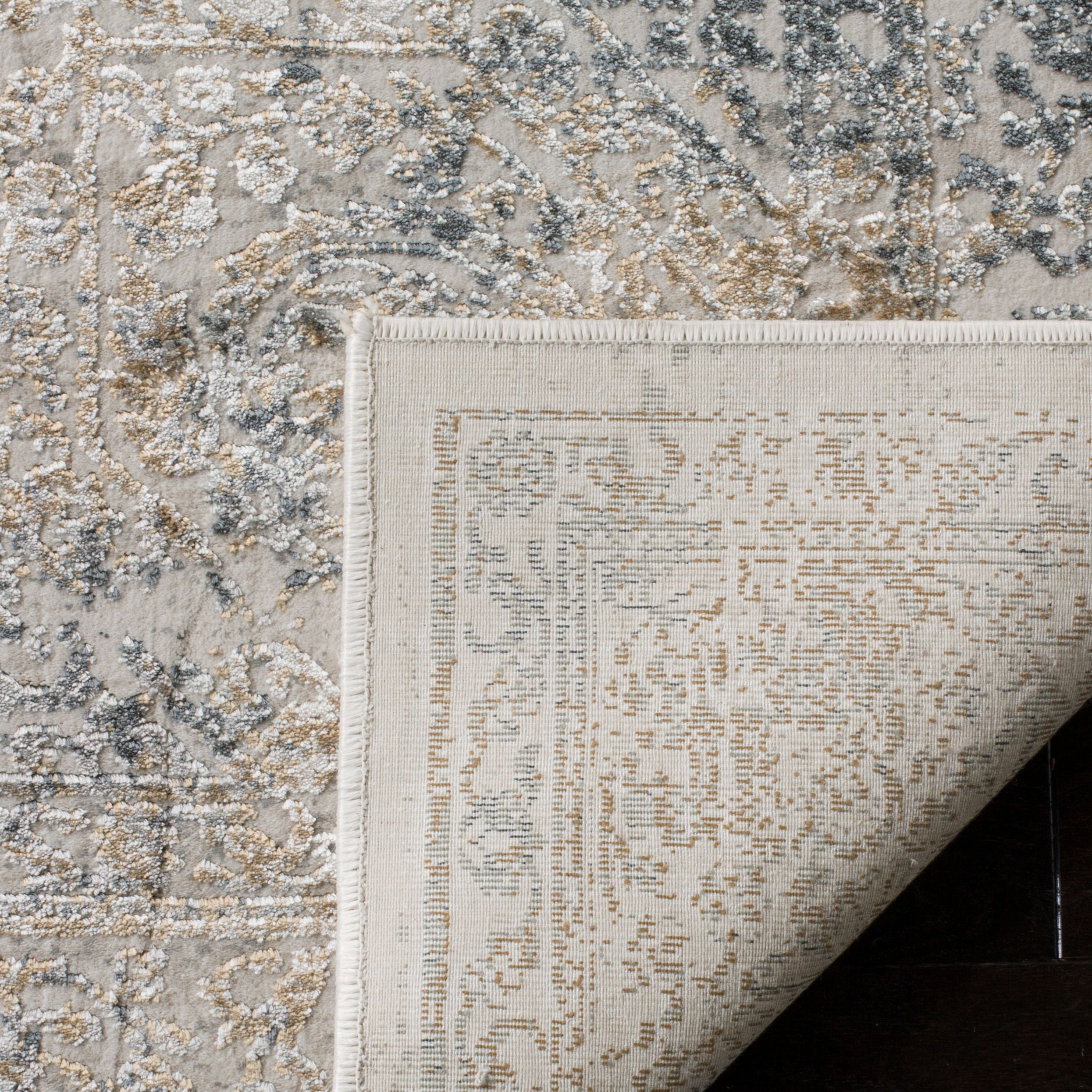 SAFAVIEH Princeton Tennyson Overdyed Floral Area Rug, Silver/Anthracite, 5'1" x 7'6"