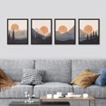 thumbnail image 3 of PixonSign Framed Wall Art Sunlight Sunset Sunrise Mountain Prints, Set of 4 Abstract Geometric Wall Decor Arts, Forest Wall Décor, Adhesive Canvas Poster, Modern Home Artwork - 11"x14" Black, 3 of 5