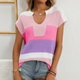 thumbnail image 6 of SELONE Women's Sleeveless Sweater Vest Summer V Neck Knitted Tank Tops Stripes Shirt Vacation Clothes Purple M, 6 of 6