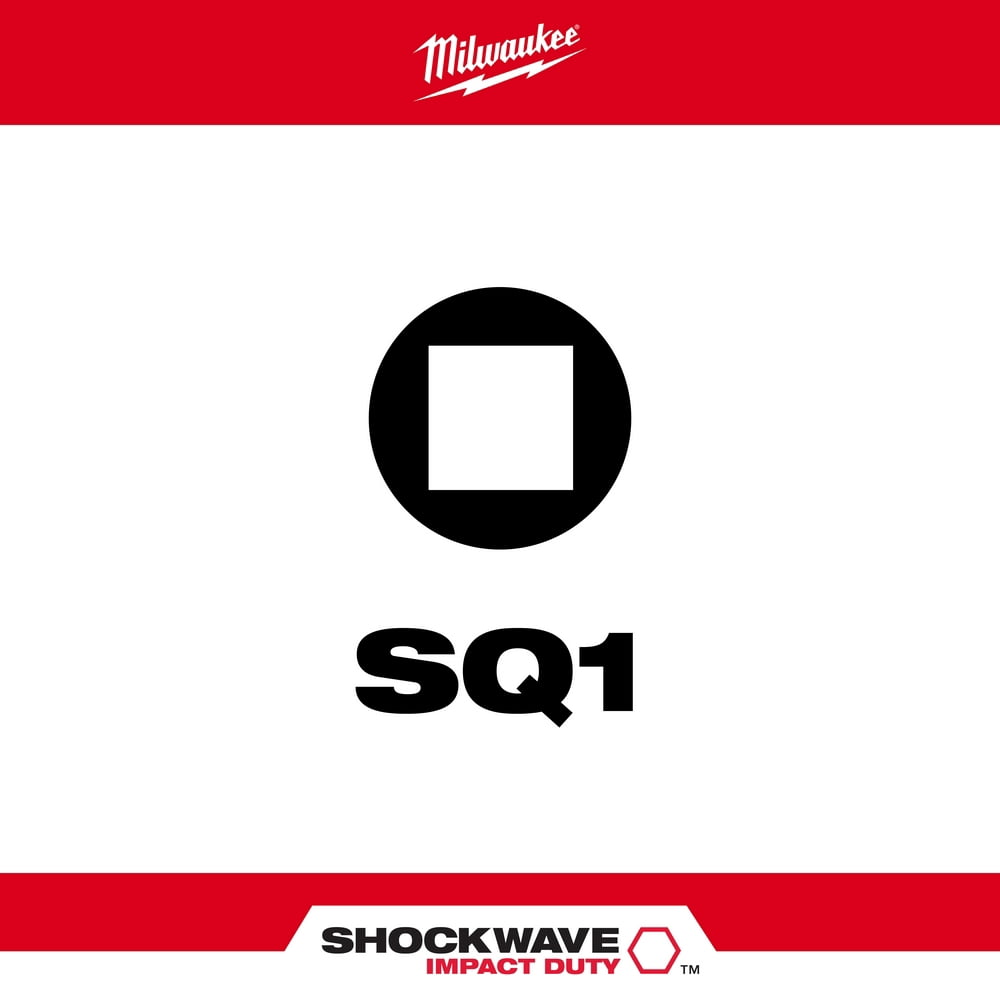 Milwaukee-48-32-4671 SHOCKWAVE 2 in. SQ1 Impact Driver Bit-5 PK