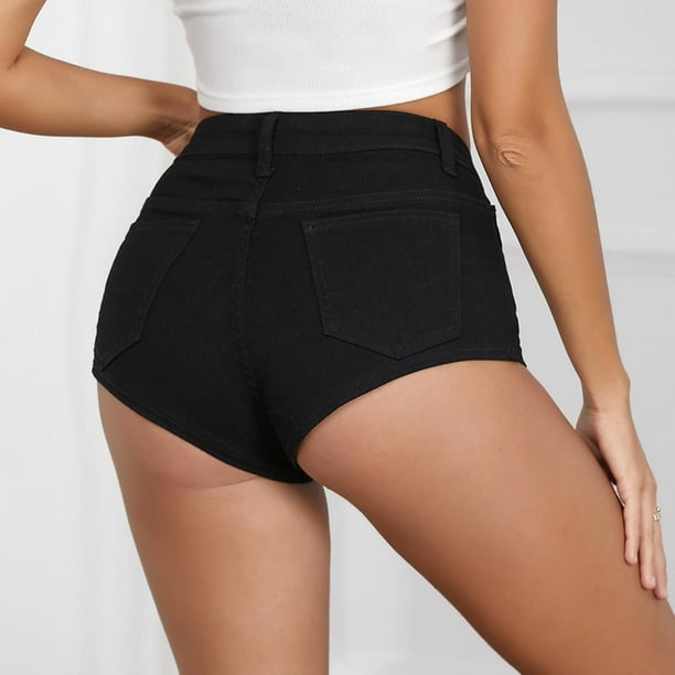 Shorts for Women TopLLC Womens Shorts Women s Fashion High Waisted Straight Pocket Hole Short Pants Street Trendsetters Broken Straight Tube Denim Shorts women shorts Walmart