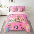 thumbnail image 2 of Manfei Chic Flower Floral Bedding Comforter Set 7-Piece,Musical Themed King Bedding Sets,Girly Guitar Keyboard Bed Sheets For Children,Luxury Bedroom Decor,Reversible, 2 of 8