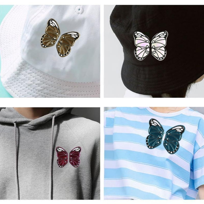7 Pcs Cartoon Embroidered Patches Butterfly Wing Iron on/Sew On Patches Garment Accessories for Jeans Bag Hat