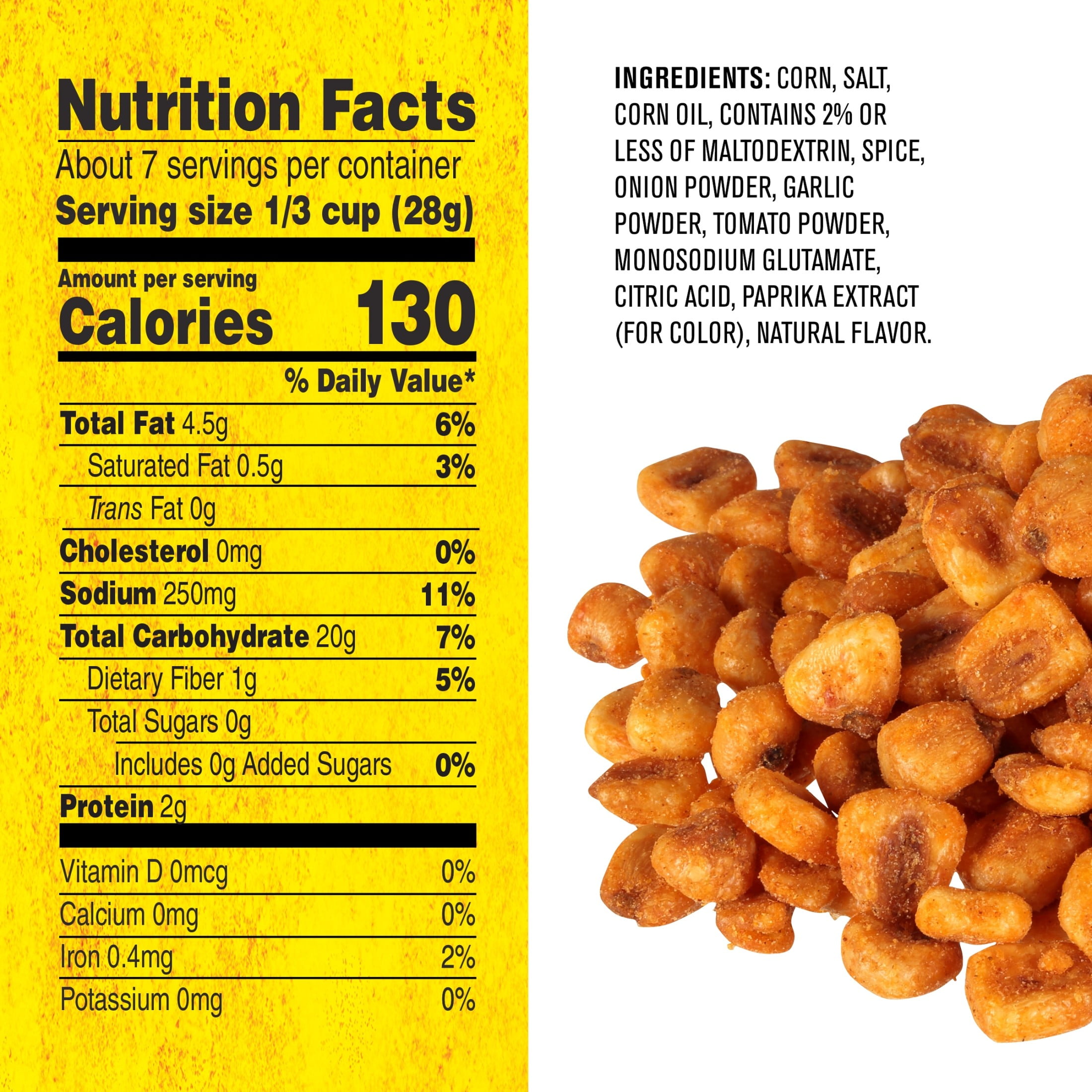 (6 pack) CORN NUTS Chile Picante Con Limon, Crunchy Corn Kernels Flavored Nuts Snack, Shelf-Stable, 7 oz Resealable Plastic Bag