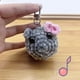 thumbnail image 1 of Sad Hamster Keychain With Violin Sound, Hand Knitted Sad Hamster Cuddly Toy, 1 of 5