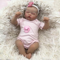 iCradle Adorable Cuddly 18 Inches Lifelike Reborn Baby Dolls Girl Sleeping Newborn Babies Cloth Body Painted Hair Doll Toys for Age 3