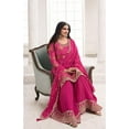thumbnail image 3 of Stylish Indian Pakistani Shalwar Kameez Dress Designer Swen Sharara Plazzo Suits ( Pink, M - 40 ), 3 of 4