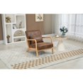 thumbnail image 2 of Mid-Century Modern Accent Chair with Solid Rubberwood Frame and Waist Cushion, Antique Brown, 2 of 10