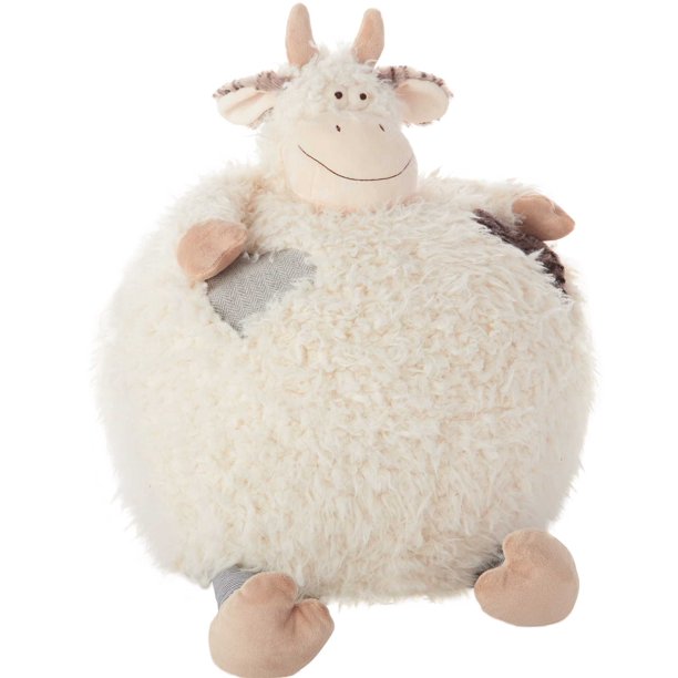 Nourison Snuggle Buddies 16" Oversized Cow Plush Pouf Pillow Walmart