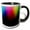 Black/White, variant on 3drose, Rainbow of Colors and Light - Multi Colors Span This Creative Rainbow Styled Design, 15oz Two-tone Black Mug