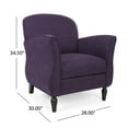thumbnail image 4 of GDF Studio Nolie Contemporary Fabric Armchair, Purple Tweed and Dark Brown, 4 of 7