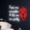 thumbnail image 2 of Handmadetneonsign Feed Me Crawfish & Tell Me I'm Pretty Neon Sign, Crawfish Wall Art Decor, Seafood Wall Decor, 2 of 5