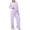 Purple, variant on Women's Terry Cloth Relaxed Fit Two-Piece Set, Crew Neck Long Sleeve Crop Top with Matching Wide Leg Pants, Casual Outfit for Loungewear and Everyday Wear