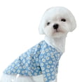 thumbnail image 4 of Camisa para mascotas, suave, transpirable, estampado de flores, cierre de botón a presión, ropa de algodón para cachorros y gatos para primavera y otoño, 4 of 8