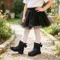 thumbnail image 2 of KPOPLK Girls Boots Waterproof Outdoor Side Zipper Comfort Ankle Boots Combat Short Booties for Toddlers/Little Kids/Big Kids(E,Black), 2 of 8