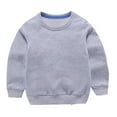 thumbnail image 5 of Lilgiuy Toddler Boy Girl Clothes Fall 12 Months-12T Casual Solid Color Round Neck Long Sleeve Pullover Tops & Pant Sets Kids Winter Outfits for Sports Gray (5-6 Years), 5 of 5
