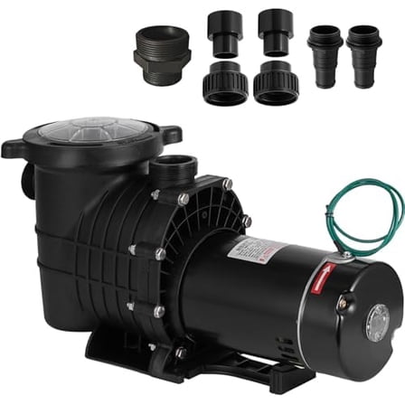 2 HP Pool Pump 110 V/220 V Swimming Pool Pump 6840 GPH In/Above Ground Pool Pumps 1500 W Powerful Self Primming Pump for Residential/Commercial Pool, Spas and Hot Tubs, Landscape Fountain