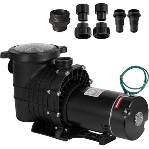 2 HP Pool Pump 110 V/220 V Swimming Pool Pump 6840 GPH In/Above Ground Pool Pumps 1500 W Powerful Self Primming Pump for Residential/Commercial Pool, Spas and Hot Tubs, Landscape Fountain