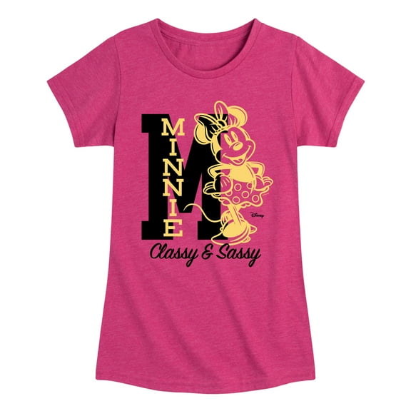Disney - Minnie Mouse - Outlined - Classy & Sassy - Toddler & Youth Girls Short Sleeve Graphic T-Shirt