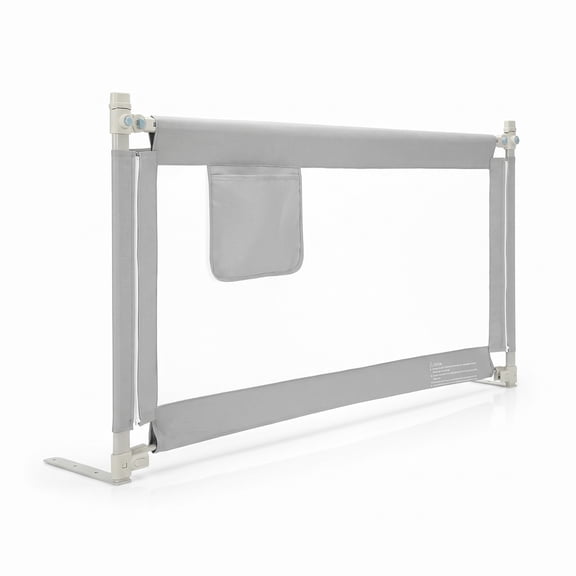 Airfind 57 Inch Toddlers Vertical Lifting Baby Bed Rail Guard with Lock, Steel oxford fabric Frame, 57" x 10" x 40" Footprint, Grey