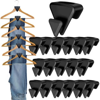RUBY SPACE TRIANGLES Original AS-SEEN-ON-TV, Ultra- Premium Hanger Hooks  Triple Closet Space 18 PC Value Pack, Black, 2 in.