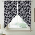 thumbnail image 2 of Black Spring Floral Swag Valances for Windows, Kitchen Window Curtains Over Sink, Farmhouse Flowers Elegant Pastoral Window Treatment Curtains for Living Room/Bedroom Curtains 2 Panel Sets 36"x45", 2 of 8