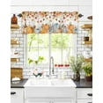thumbnail image 6 of Orange Grey Pumpkins Fall Curtain Valance for Windows/Kitchen/Living Room/Bedroom,Maple Leaf Thanksgiving Botanical Rod Pocket Window Treatment Short Drape Topper Small Tier Cafe Curtains Panel 42X12, 6 of 7